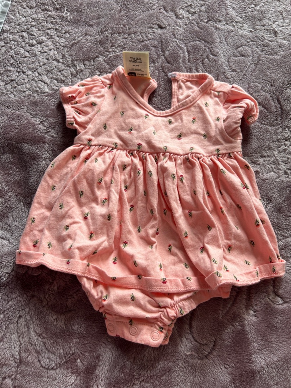 Pink Floral Baby Girl Formal Dress Bodysuit
